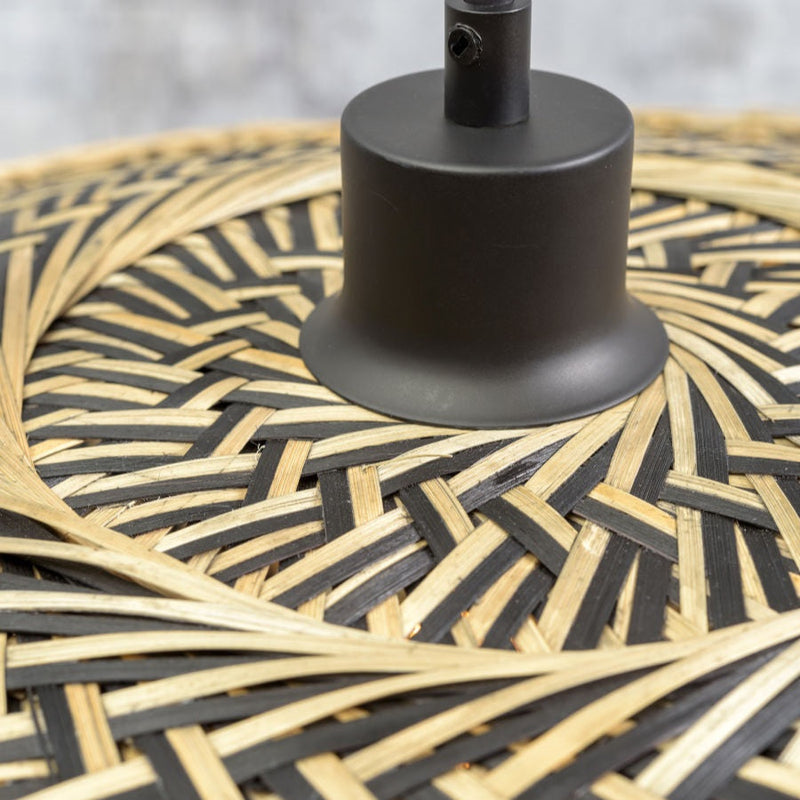 Lampadaire Bali Bambou Naturel et Noir 176 cm