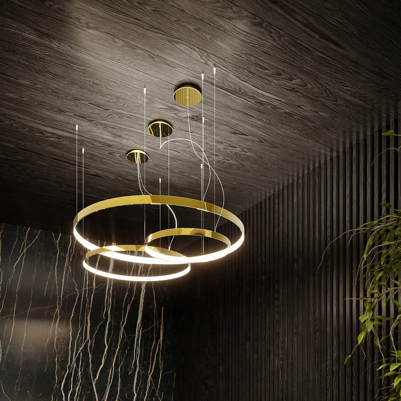 Lustre Anneau Solis 78 or poli LED 3000K