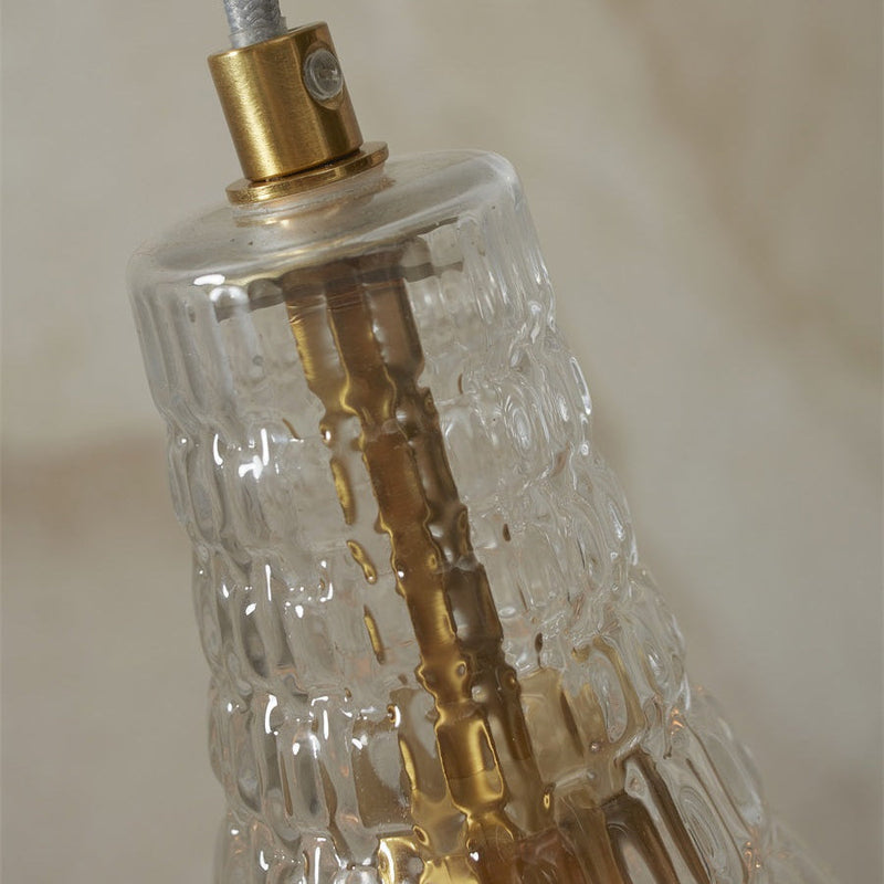 Suspension Goutte Venice Verre Transparent Doré