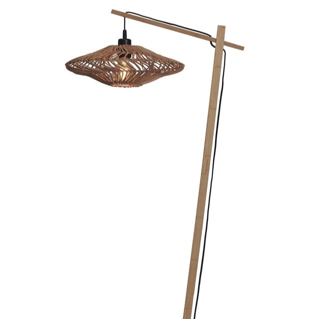 Lampadaire Zanzibar Rotin et Bambou Naturel 150 cm