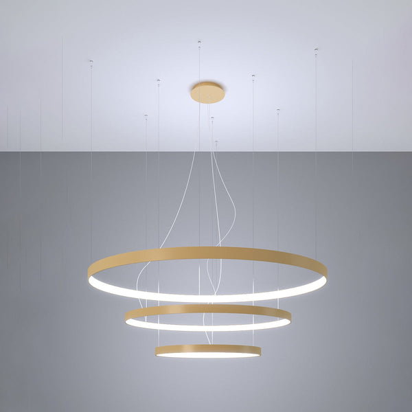 Lustre Anneau Solis 3 55/78/110 doré LED 4000K