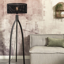 Lampadaire Java 3 Pieds Bambou Noir 150 cm