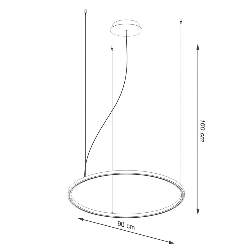 Lustre Ring Éclat 80 noir LED 3000K