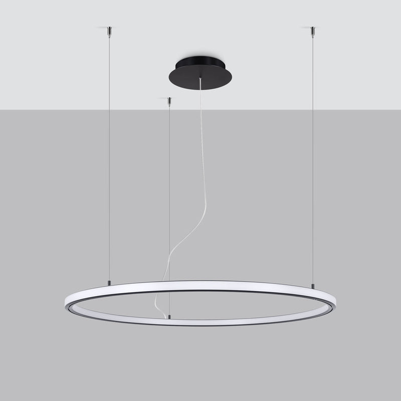 Lustre Ring Éclat 80 noir LED 3000K
