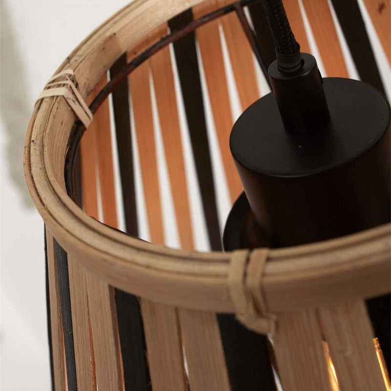 Suspension Merapi Bambou Noir et Naturel 30 cm