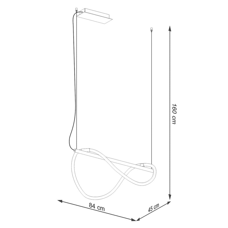 Suspension Tube Réglable à Distance 84 noir LED 2700-6500K