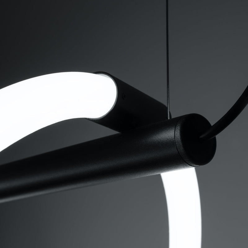 Suspension Tube Réglable à Distance 84 noir LED 2700-6500K