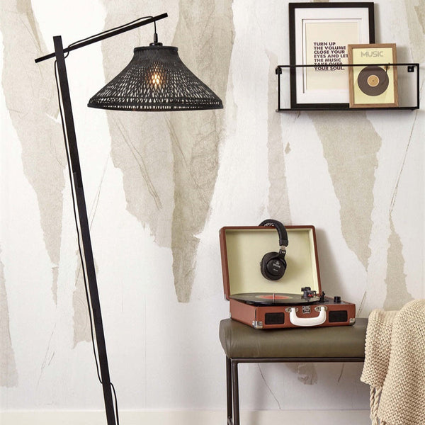 Lampadaire Tahiti Bambou Noir 150 cm