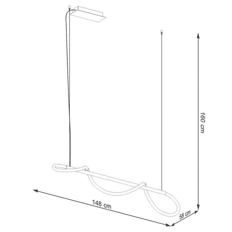 Suspension Tube Réglable à Distance 148 noir LED 2700-6500K