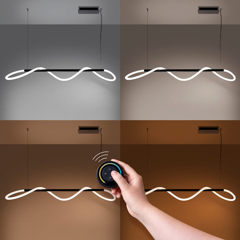 Suspension Tube Réglable à Distance 148 noir LED 2700-6500K