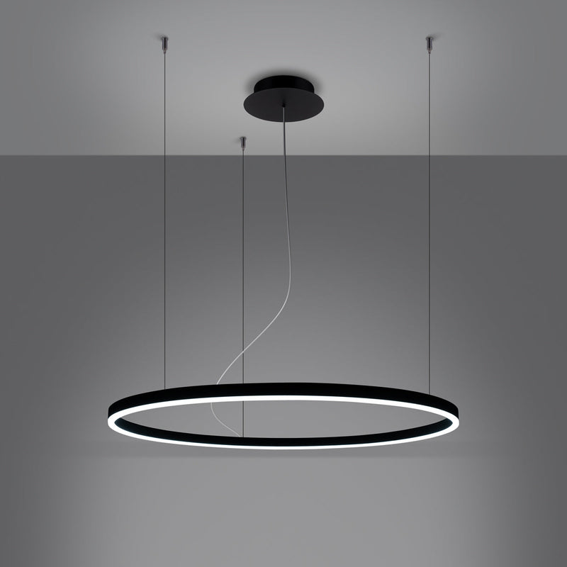 Lustre Ring Lumineux 80 noir LED 3000K