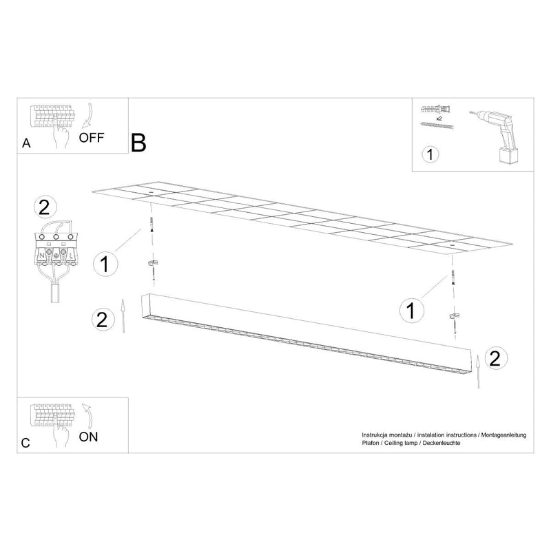 Plafonnier Design Poutre LED 4000K