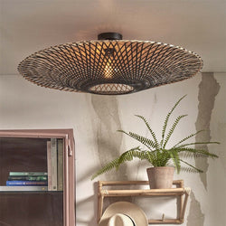 Plafonnier Kalimantan Bambou Noir et Naturel 87 cm