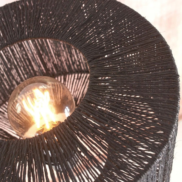 Lampadaire Iguazu Jute et Bambou Noir 125 cm
