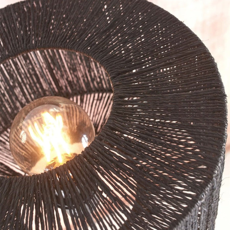 Lampadaire Iguazu Jute et Bambou Noir 125 cm