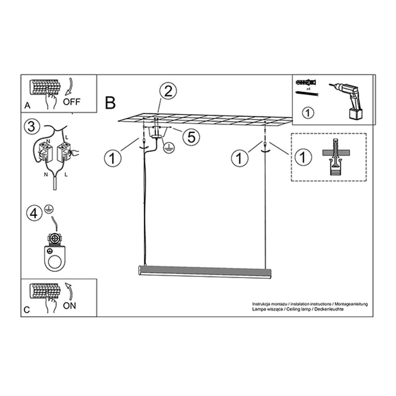 Barre Suspendue Régulière Blanc LED 3000K
