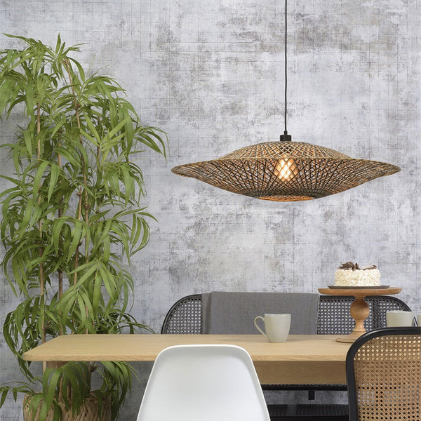 Suspension Bali Bambou Noir et Naturel 87 cm