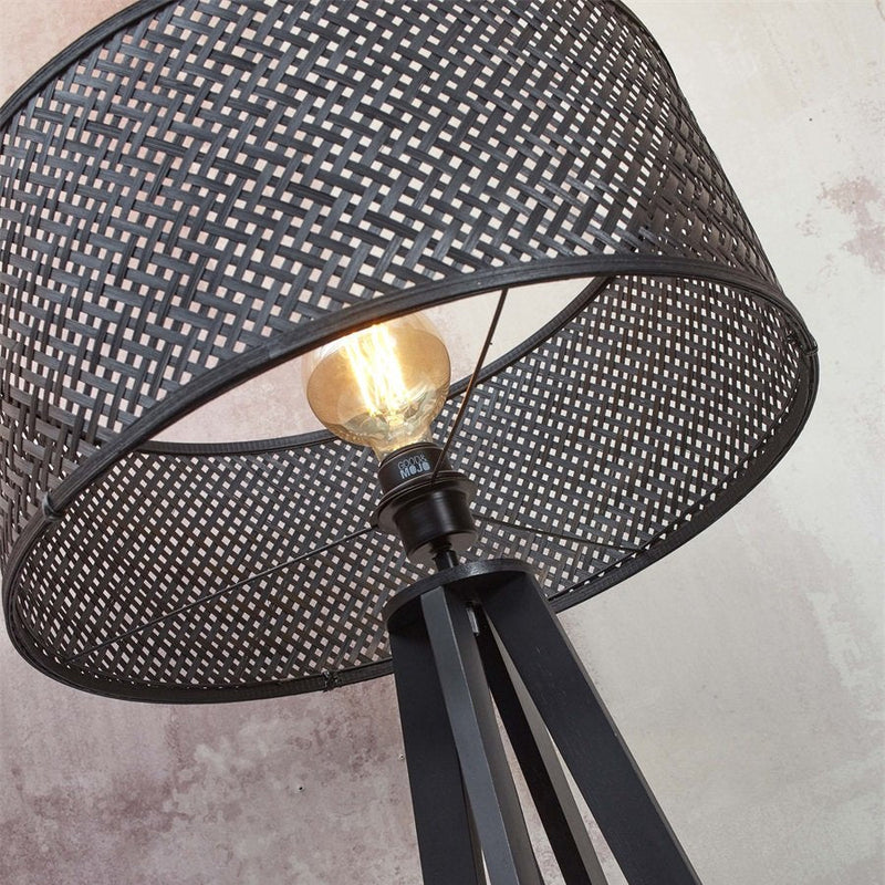 Lampadaire Java 4 Pieds Bambou Noir 175 cm
