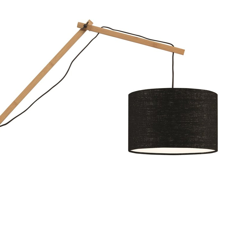 Applique Murale Andes Bambou Naturel et Écolin Noir 32x20 cm L