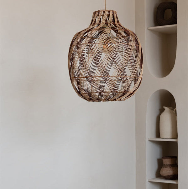 Suspension Mendoza Bambou Naturel et Brun 40 cm