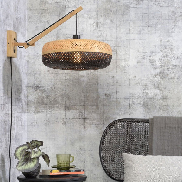 Applique Murale Palawan Bambou Noir et Naturel 40x15 cm