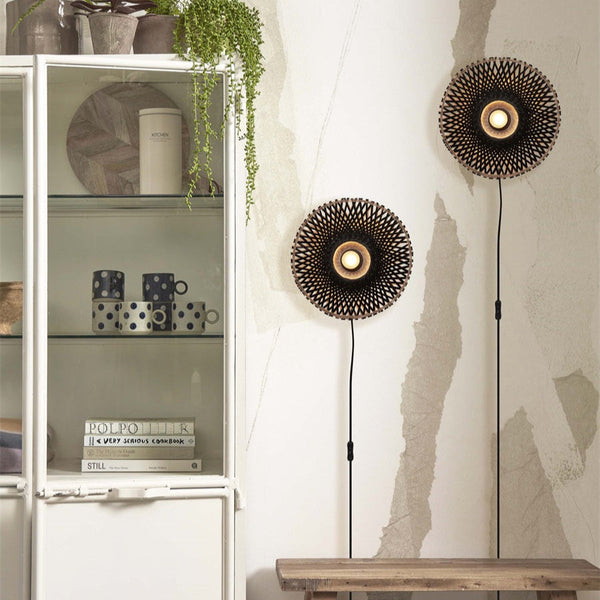 Applique Murale Kalimantan Bambou Noir 30 cm