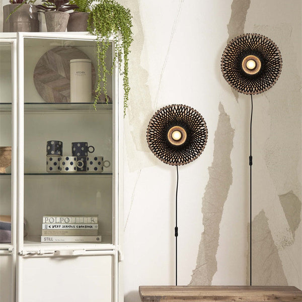 Applique Murale Kalimantan Bambou Noir et Naturel L