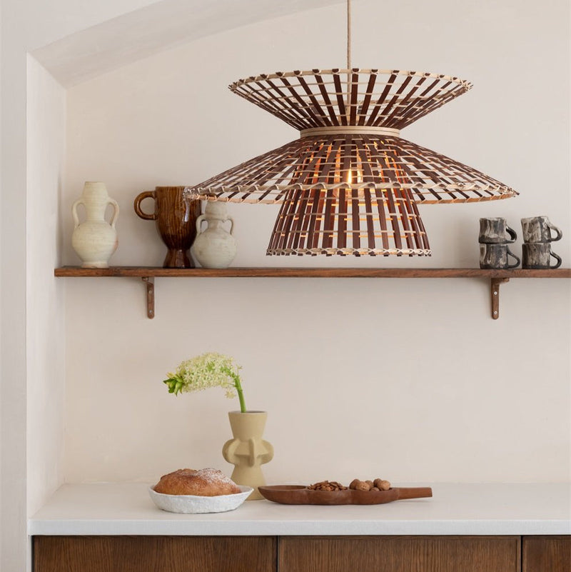 Suspension Machu Picchu Bambou Naturel et Brun 57 cm