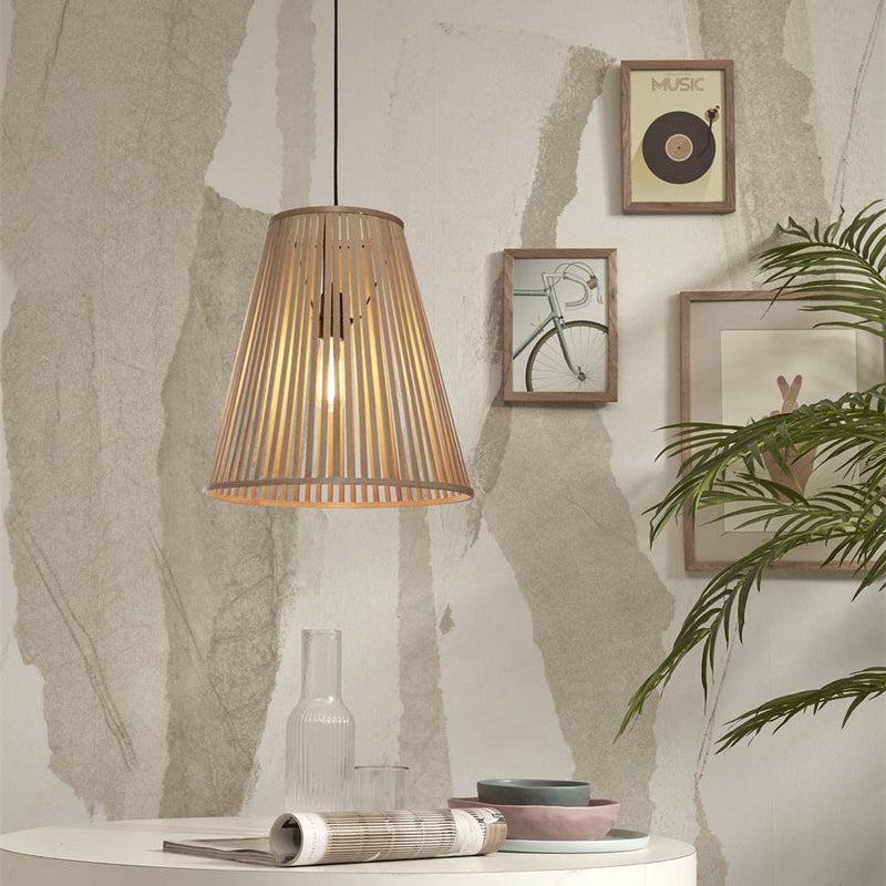 Suspension Merapi Bambou Naturel Évasée 40 cm
