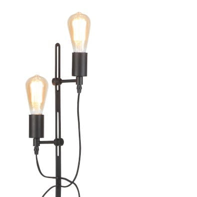 Lampadaire Seattle Double Ampoule Noir