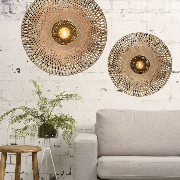 Applique Murale Kalimantan Bambou Naturel et Noir 60 cm