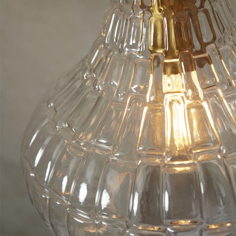 Suspension Goutte Venice Verre Transparent Doré