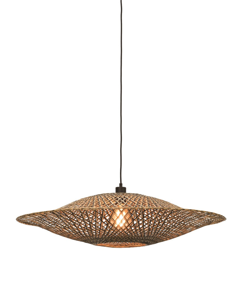 Suspension Bali Bambou Noir et Naturel 87 cm