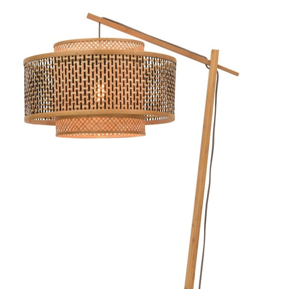 Lampadaire Bhutan Bambou Naturel et Noir 176 cm