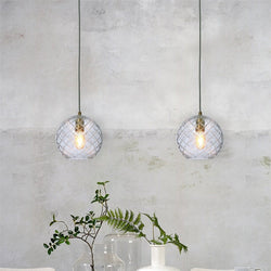Suspension Venice Globe Verre Transparent & Doré 22 cm