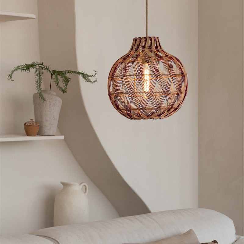 Suspension Mendoza Bambou Naturel et Brun 35 cm