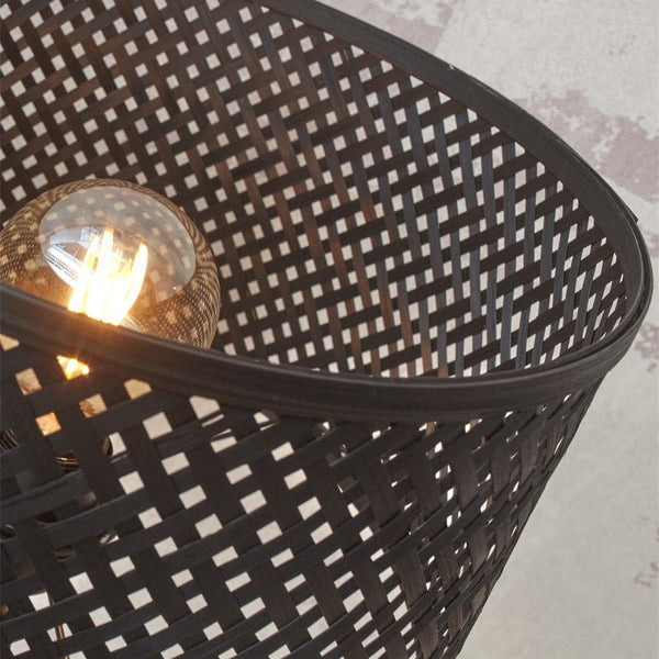 Lampadaire Java Straight Bambou Noir 128 cm