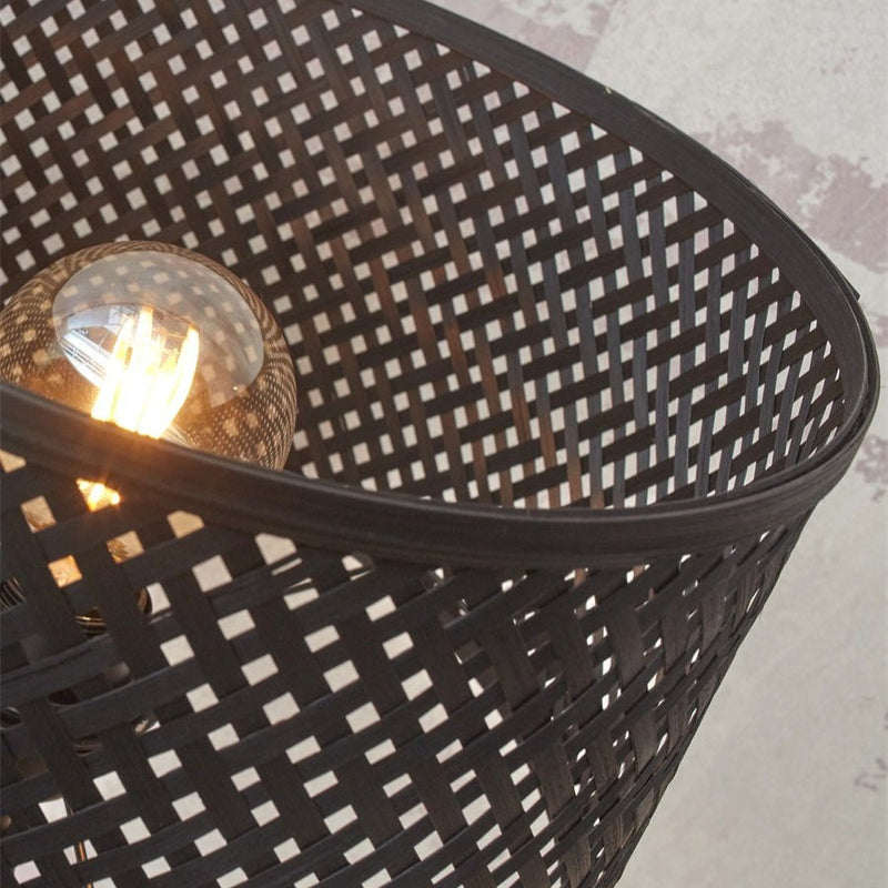 Lampadaire Java Straight Bambou Noir 128 cm