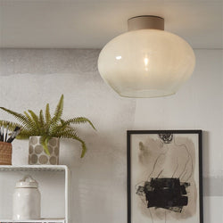 Plafonnier Bologna Verre Blanc Opalin 35 cm