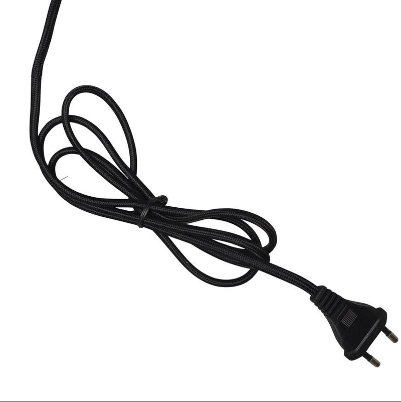 Lampadaire Boston Fer et Coton Noir 160 cm