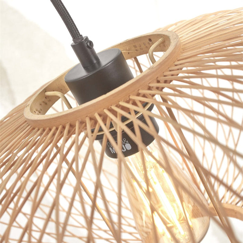 Lampadaire Cango Bambou Blanc et Naturel 150 cm