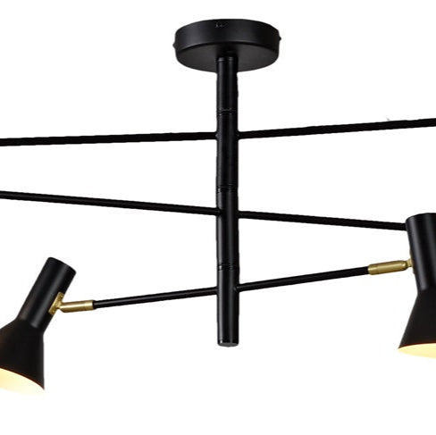 Plafonnier Izmir 3 Bras Noir & Doré 124 cm