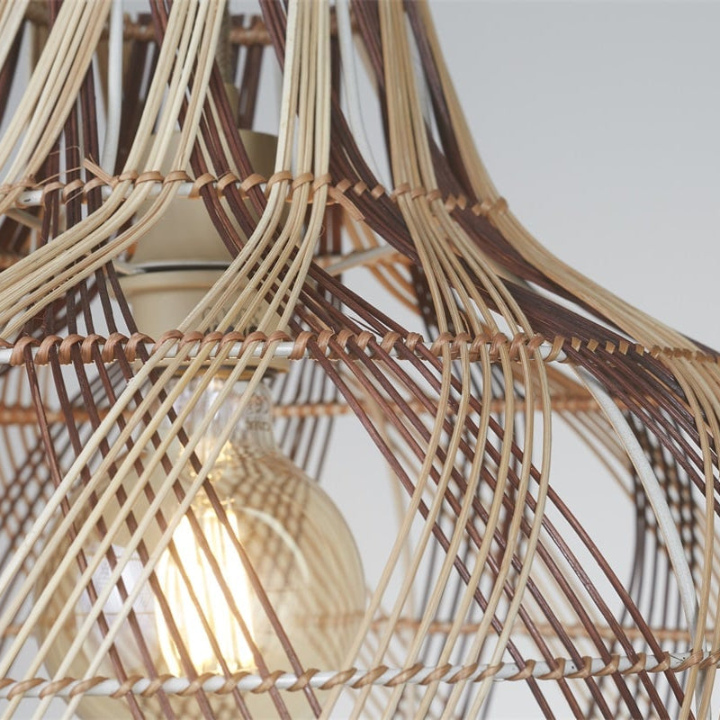 Suspension Mendoza Bambou Naturel et Brun 40 cm