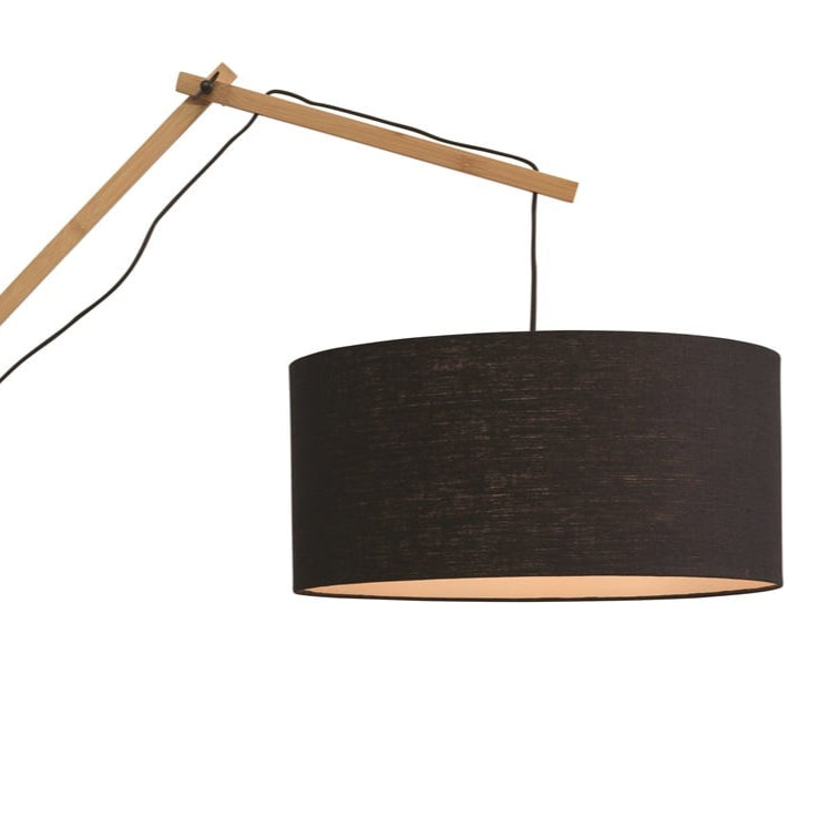 Applique Murale Andes Bambou Naturel et Écolin Noir 47x23 cm L