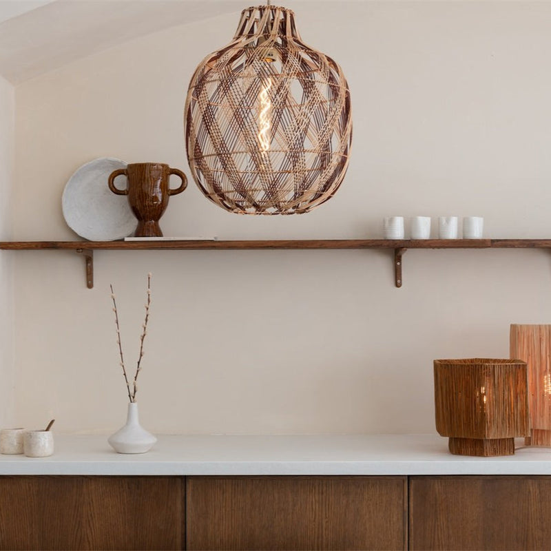 Suspension Mendoza Bambou Naturel et Brun 40 cm