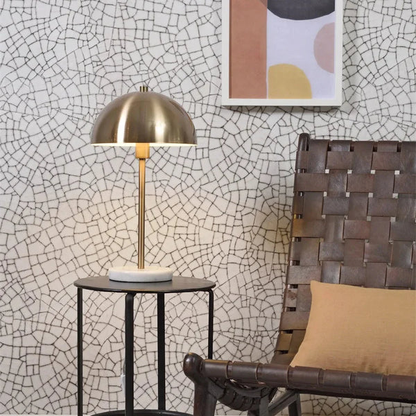 Lampe à Poser Toulouse Marbre Blanc et Or