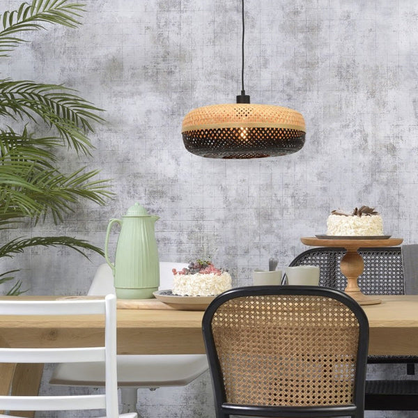 Suspension Palawan Bambou Noir et Naturel 40 cm