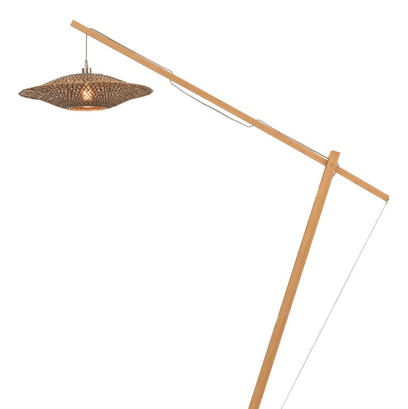 Lampadaire Bali Bambou Naturel et Noir 218 cm