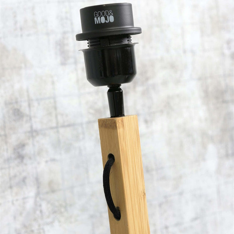 Lampadaire Bhutan Bambou Naturel et Noir 130 cm