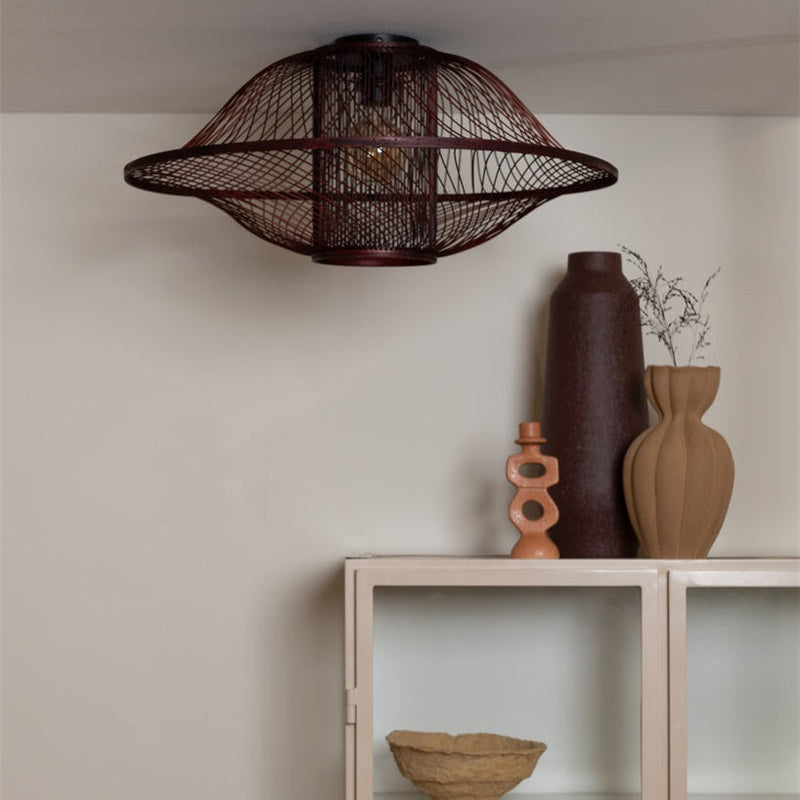 Suspension Maui Bambou Bordeaux 70 cm